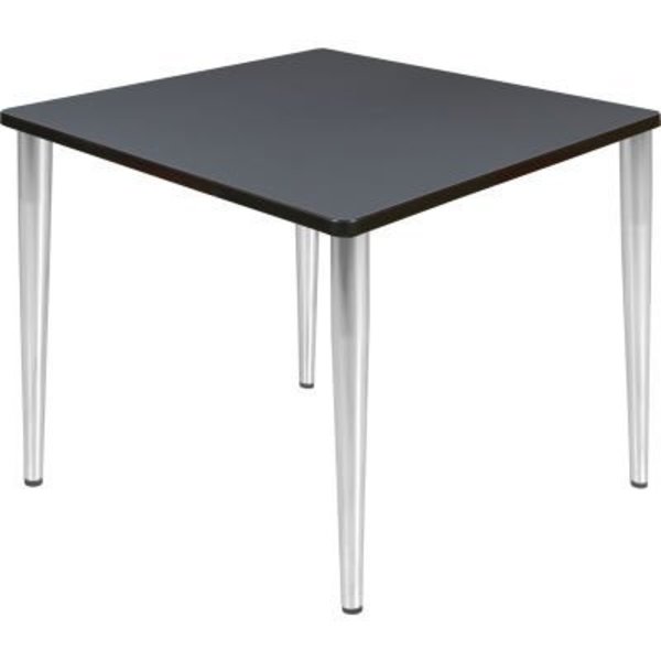 Regency Seating Regency Kahlo 36" Square Multipurpose Breakroom Tapered Leg Table, Grey/ Chrome TPL3636GYCM